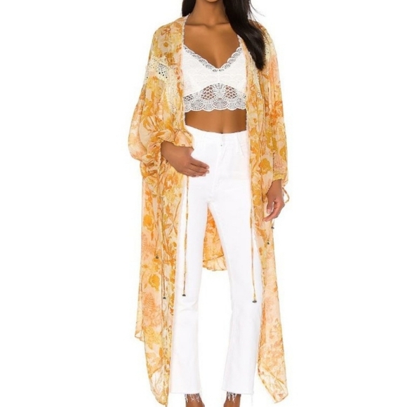 Free People Tops - Free people lost in love golden yellow kimono